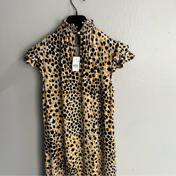 Ann Taylor Factory NWT Mock Neck Cheetah Print Shift Dress XS - Picture 10 of 14